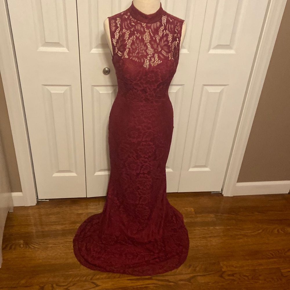Red lace gown size 2